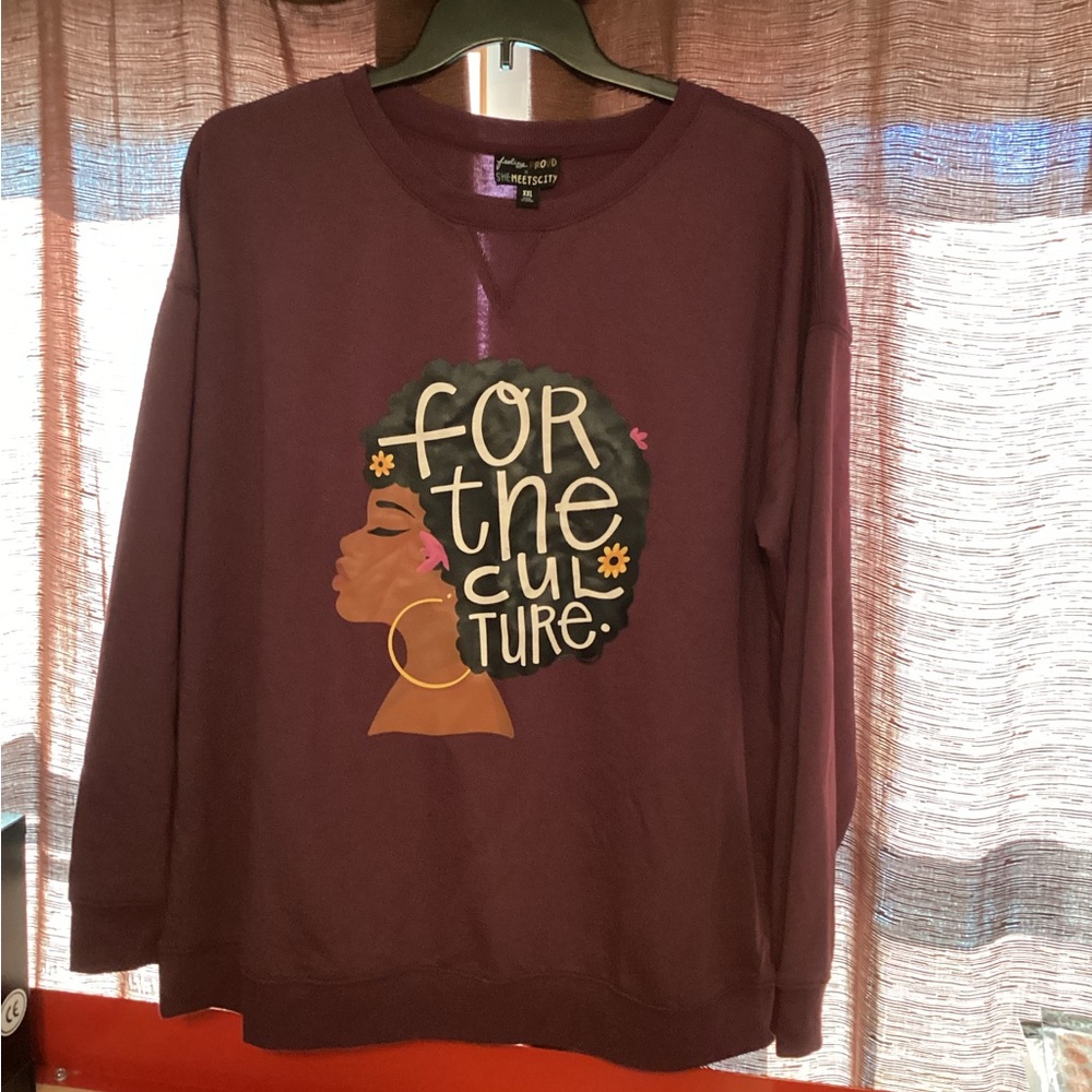 Ladies For the Culture sweatshirt, soft and comfy.